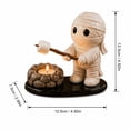 thumbnail image 2 of Halloween Campfire Tealight Holder, Cute Ghost Mummy Scarecrow Statue Tealight Candle Holders, Ghost Campfire Gathering for Halloween Decorations Indoor (Style-B), 2 of 5