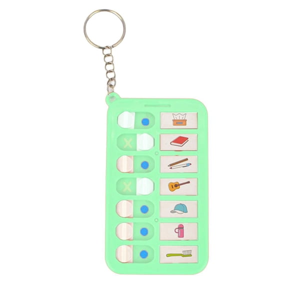 Kids Anti-Forget Checklist Card Punch Keychain, ABS Task Planner Clip for Backpack, Habit Tracker Timer for School, Compact Learning Tool for Boys Girls
