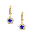 thumbnail image 2 of Aretes de gancho con circonias y chapa de oro 18k ZVEZDA Lapislazuli, 2 of 3