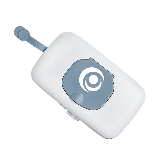 Monbebe Diaper Wipes Holder with Spring Dispenser and Moisture Lock Seal, Blue, 8 inch Wide