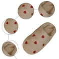 thumbnail image 5 of Rokment Heart Embroidered Fuzzy Slippers for Women Bride Wedding Valentines Day Indoor Bedroom House Shoes Cozy Warm Memory Foam Winter Home Slip on Khaki Size 9.5, 5 of 7