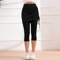 thumbnail image 5 of RYRJJ Skirted Leggings for Women Athletic Tennis Golf Drawstring Skorts Capris Pants High Waisted Gym Yoga Legging with Skirts(Black,S), 5 of 9