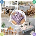 thumbnail image 4 of Purple and White Checkered Pattern Square Tablecloth, Waterproof Wipeable Spillproof Washable Table Cover for Home Kitchen Party and Daily Decor 60"x60", 4 of 6