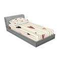thumbnail image 2 of Ambesonne Valentines Day Fitted Sheet & Pillow Sham Set, Heart Love Theme, Twin, Black Coral Pink, 2 of 2