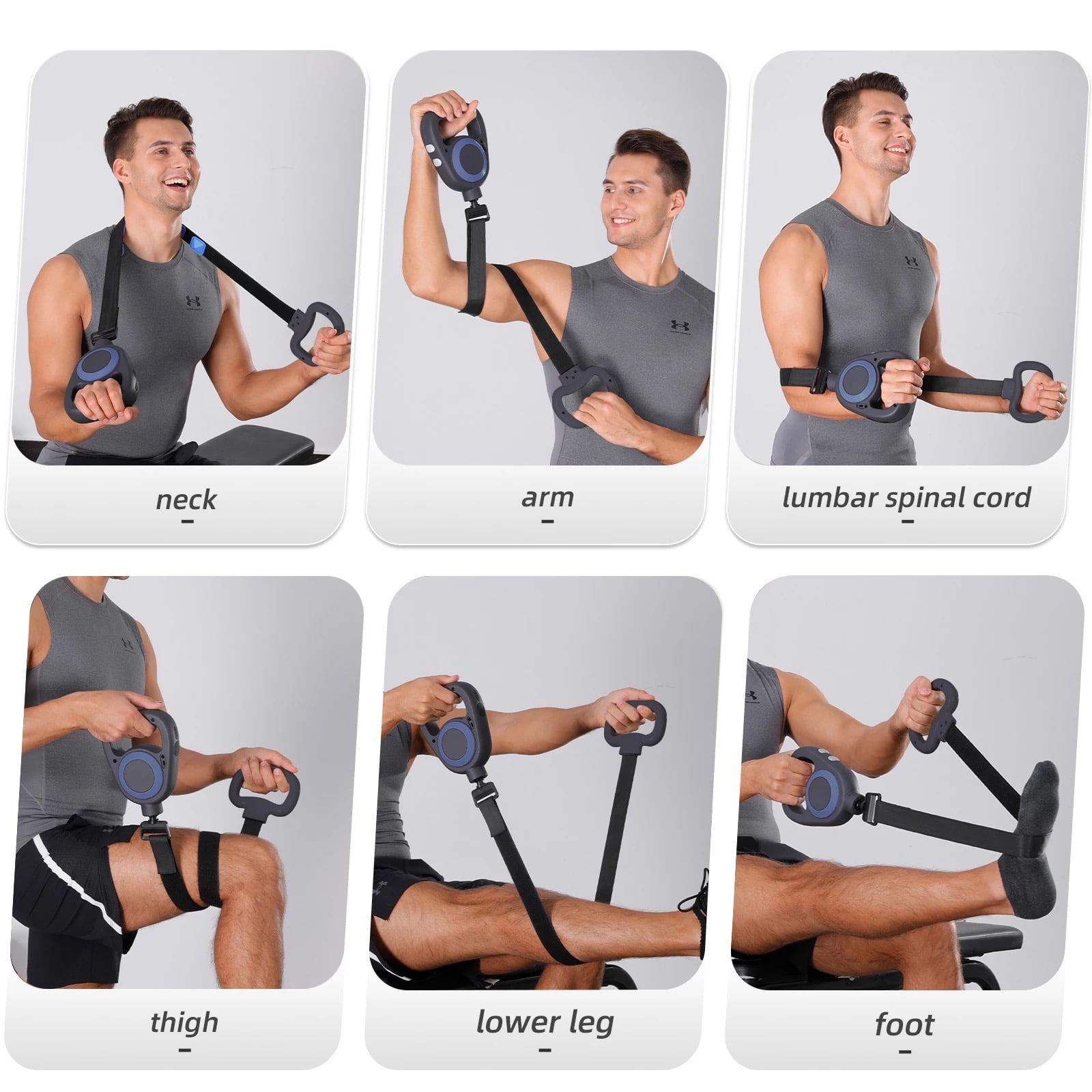 Styles II Total Body Massage Gun with Vibrating Belt + Heat Function to Relieve Tension, Sore Muscle Stiffness for Gym, Office, Home, Post-Workout Recovery.