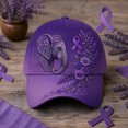 thumbnail image 2 of Alzheimers Awareness Hats For Women Men Purple Ribbon Alzheimer'S Awareness Support Baseball Cap Unisex Floral & Hummingbird Print Hat, 2 of 3