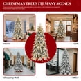 thumbnail image 5 of 8ft Slim Flocked Pre Lit Christmas Tree, Skinny Tree with950 PE/PVC Tips, Noble Artificial Christmas Tree with 350 Warm White LED Lights, Easy Assembly, for Office Home Decoration, Corner, White, 5 of 9