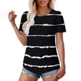 thumbnail image 5 of Oalirro Tops for Women Trendy Summer Crew Neck Boho Pleated T Shirt Dressy Casual Going Out Tunic Blouses, 5 of 7
