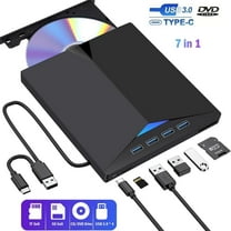 External CD DVD Drive for Laptop,DVD Player for Laptop,USB 3.0 Portable CD/DVD OM /-RW Burner,External DVD Disk Drive for Laptop Compatible with Laptop Desktop PC Windows 11/10/8/7 Linux Mac OS