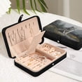 thumbnail image 6 of Leather Jewelry Box Travel Jewelry Storage Earrings Necklace Bracelet Watch Brooch Storage Gray Wolf, 6 of 8