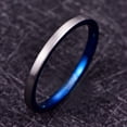 thumbnail image 2 of 2mm Tungsten Rings for Unisex Matte Silver-Blue Stackable Slim Wedding Bands Size 7-12, 2 of 6