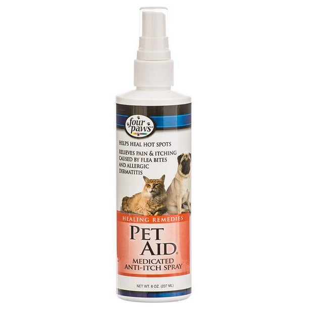 Four Paws Pet Aid Medicated AntiItch Spray 8 oz[ PACK OF 2 ]