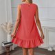 thumbnail image 5 of TaTaai Women's Lightweight Slip Mini Dress Solid Color Round Neck Sleeveless Casual Polyester Summer Dress Gift, 5 of 7