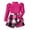Dress81-Hot Pink, variant on UAYOTSE Girls Puff Sleeve Knit Top Plaid Skort Set 4T 5T 6Y 8Y High Neck Ribbed Sweater Bow Decor Skirt Shorts Fall Winter Outfit