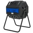 thumbnail image 1 of Outsunny Tumbling Compost Bin Outdoor Dual Chamber 360° Rotating Composter 43 Gallon with Sliding Doors, Blue, 1 of 7