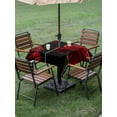 thumbnail image 3 of Outdoor Tablecloth with Umbrella Hole and Zipper, Red Rose Square Table Cloth 54x54 Inch Waterproof Tablecloth, Vintage Abstract Garden Flower Floral Black Picnic Table Cover for Patio Camping, 3 of 7