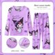 thumbnail image 1 of Pijama de Anime Sanrio para niños, conjunto de ropa de casa de manga larga con cuello redondo, Top y pantalón con estampado de Kuromi Cinnamoroll My Melody, para otoño, 1 of 1