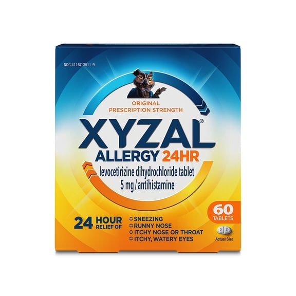 Xyzal Allergy Relief 5mg Tablet 60 Count Carton