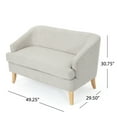 thumbnail image 3 of GDF Studio Kylie Mid Century Modern Fabric Loveseat, Beige and Natural Oak, 3 of 8