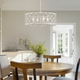 thumbnail image 3 of Kira Home Sutton 20" 4-Light Modern Chandelier, Metal Quatrefoil Drum Shade, Antique White Finish, 3 of 7