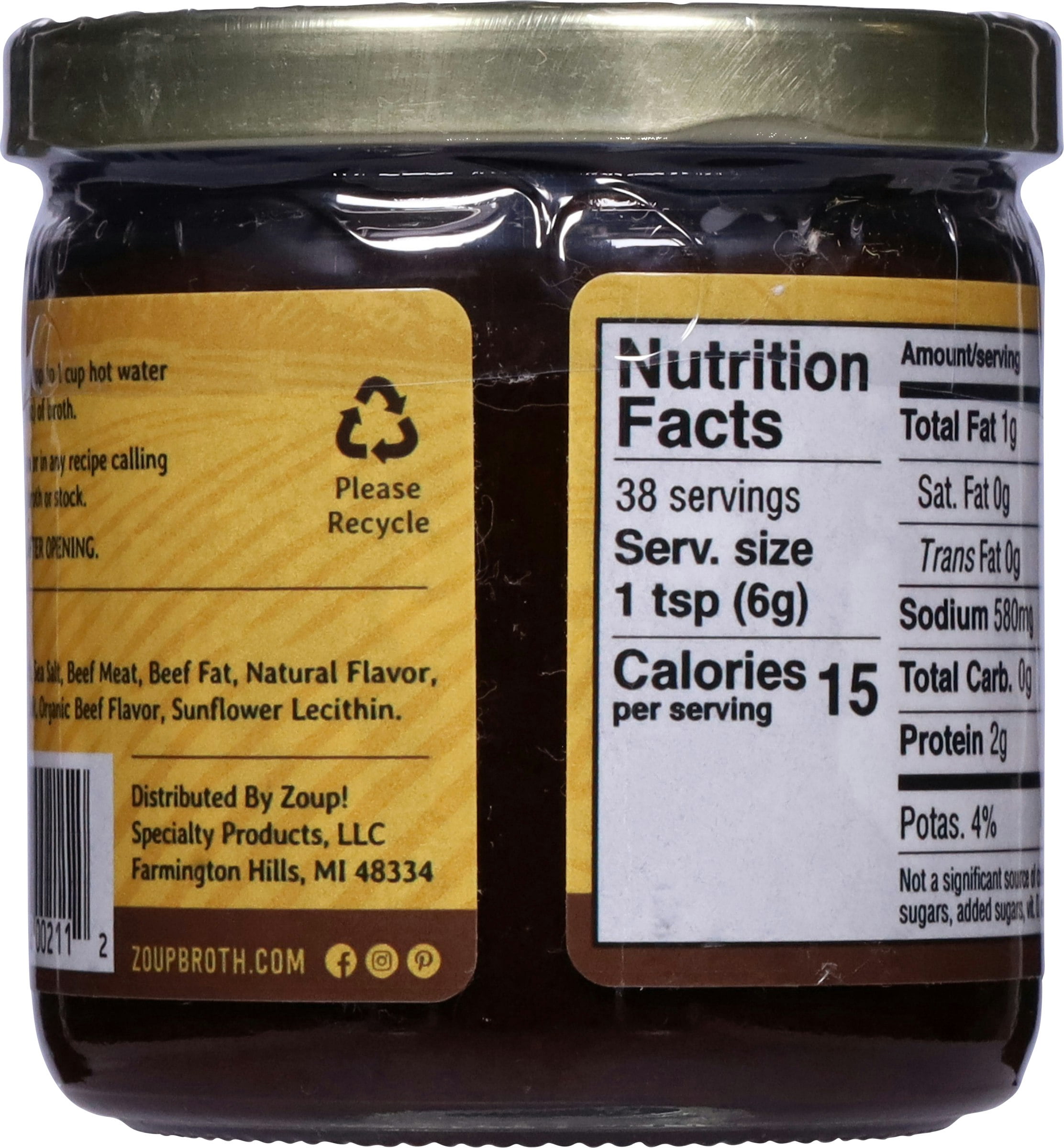Zoup Good Really Bone Broth Concentrate Beef 8 oz (Pack Of 6)