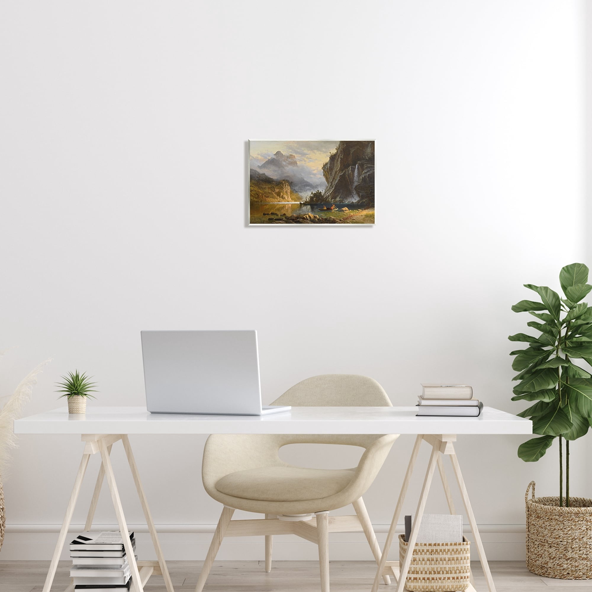 Stupell Industries Indians Spear Fishing Classic Albert Bierstadt Painting Painting Unframed Art Print Wall Art, Design by one1000paintings