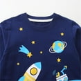 thumbnail image 6 of Spazoro Toddler Boys Sweatshirts, Long Sleeve Casual Round Neck Rocket Print Tops for Child Kids Boys Blue Size 2T, 6 of 6
