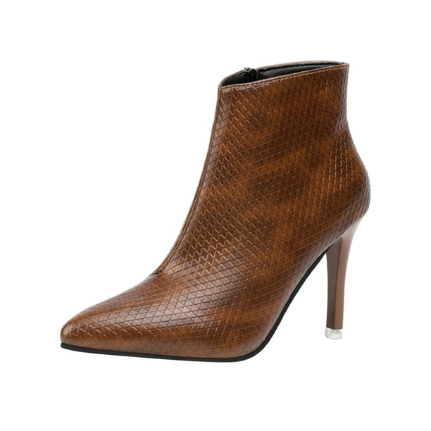 Brown ankle shop boots with heel