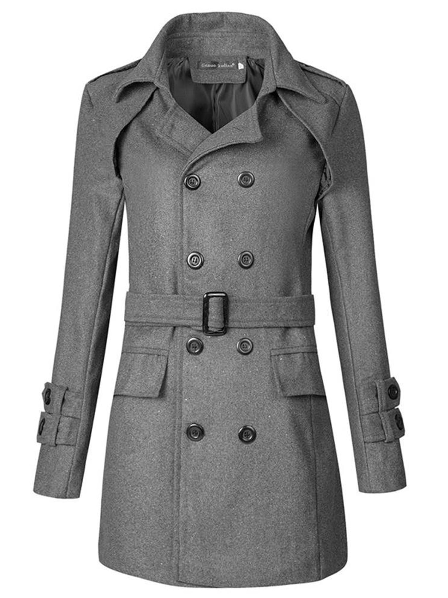 CHENMA Women Double Breasted Long Sleeve Sweatshirt Jacket Trench Coat With Removable Hood