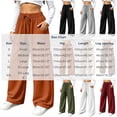 thumbnail image 2 of cocolona Womens Casual Loose Athletic Pants Elastic Waist Drawstring Wide Leg Gym Workout Trousers with Pockets, 2 of 5