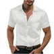 thumbnail image 2 of Blusa y camisa de manga corta con cuello vuelto para hombre, estilo casual, con personalidad, para fiestas de baile, color liso, con solapa y botones, a la moda, blusa de manga corta para hombre, 2 of 8