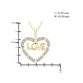 thumbnail image 3 of JewelersClub 14K Gold Plated Heart Necklace with Accent White Diamonds | Jewelry Pendant Necklaces for Women White Diamonds & 18 inch Rope Chain with Spring Clasp, 3 of 4