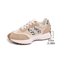 thumbnail image 6 of Rokment Women's Leopard Platform Fashion Sneakers Trendy Casual Color Block Suede Lace up Skateboard Tennis Walking Running Shoes for Woman Beige Size 6, 6 of 6