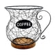 thumbnail image 1 of Cesta de almacenamiento moderna con diseño de arte en hierro para cápsulas de café Negro, 1 of 9