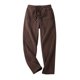 thumbnail image 2 of Pantalones largos para hombre, informales, de otoño, de color liso, con cintura elástica y lazo, de poliéster., 2 of 3