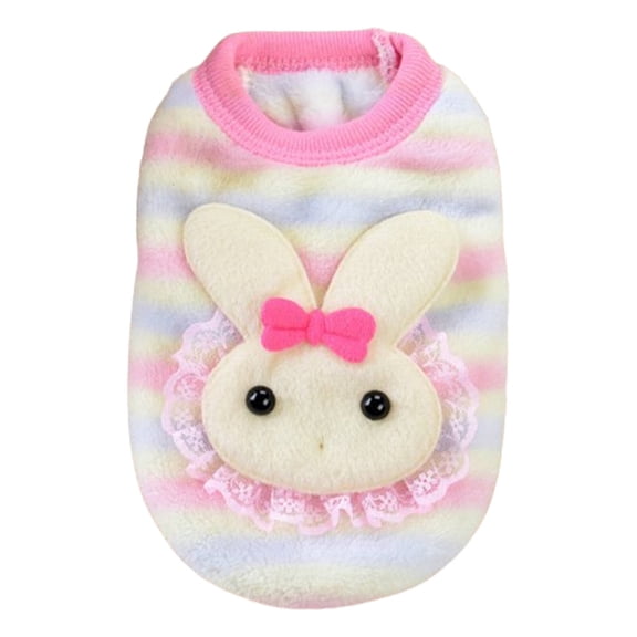 TELOLY Dog Clothes Soft and Skin-Friendly Dog Sweatshirt,Cold-Resistant Design Flannel Fabric Dog Clothes for Small Dogs,Rabbit,Xxxs