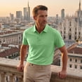 thumbnail image 6 of Men's Polo Shirts 3 Buttons Casual Work T Shirts Quick Dry Short Sleeve Golf Shirt Outdoor Performance Green S, 6 of 9