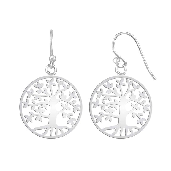LeCalla 925 Sterling Silver Hypoallergenic Light-Weight Tree-of-Life Drop Dangle Earrings for Women and Teen 30MM