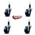 thumbnail image 2 of 3 Inch Solid Poly Wheel Swivel 1-1/8 Inch Expanding Stem Caster Set SCC, 2 of 2