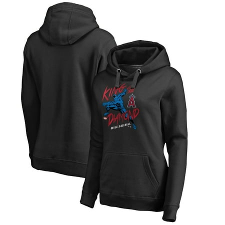 - Los Angeles Angels Fanatics Branded Women's MLB Marvel Black Panther King of the Diamond Pullover Hoodie - Black