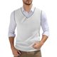 thumbnail image 1 of Camiseta sin mangas de punto para hombre, cuello en V, primavera, lisa, ligera, para hacer ejercicio, 1 of 6