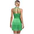 thumbnail image 2 of iixpin Justaucorps à Franges en Strass pour Femmes Cocktail Salon Rumba Salsa Danse Justaucorps Combinaison Vert m, 2 of 4