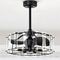 Vinney 25 in. 6-Light Indoor Matte Black Finish Ceiling Fan with Light Kit