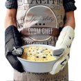 thumbnail image 2 of Oven Mitts Heat Proof Oven Gloves Pot Holder And Mitt For Cooking, Bbq, Baking, Ivory And Black, Cat And Chat Noir, Cat Lover, 2 of 4
