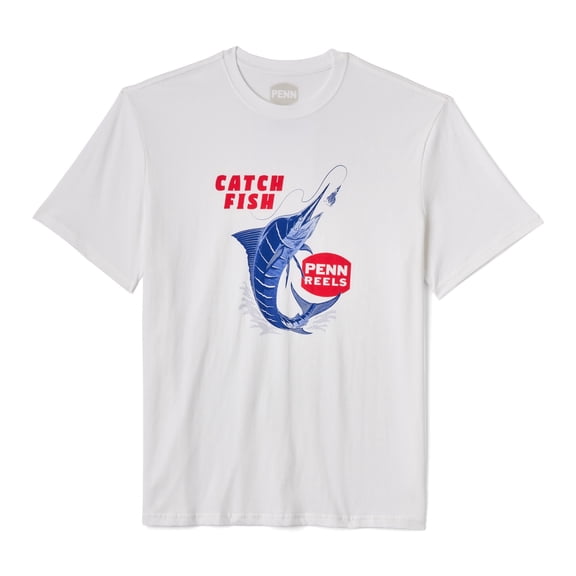 PENN Catch Fish Short Sleeve T-Shirt, White, Size XXL