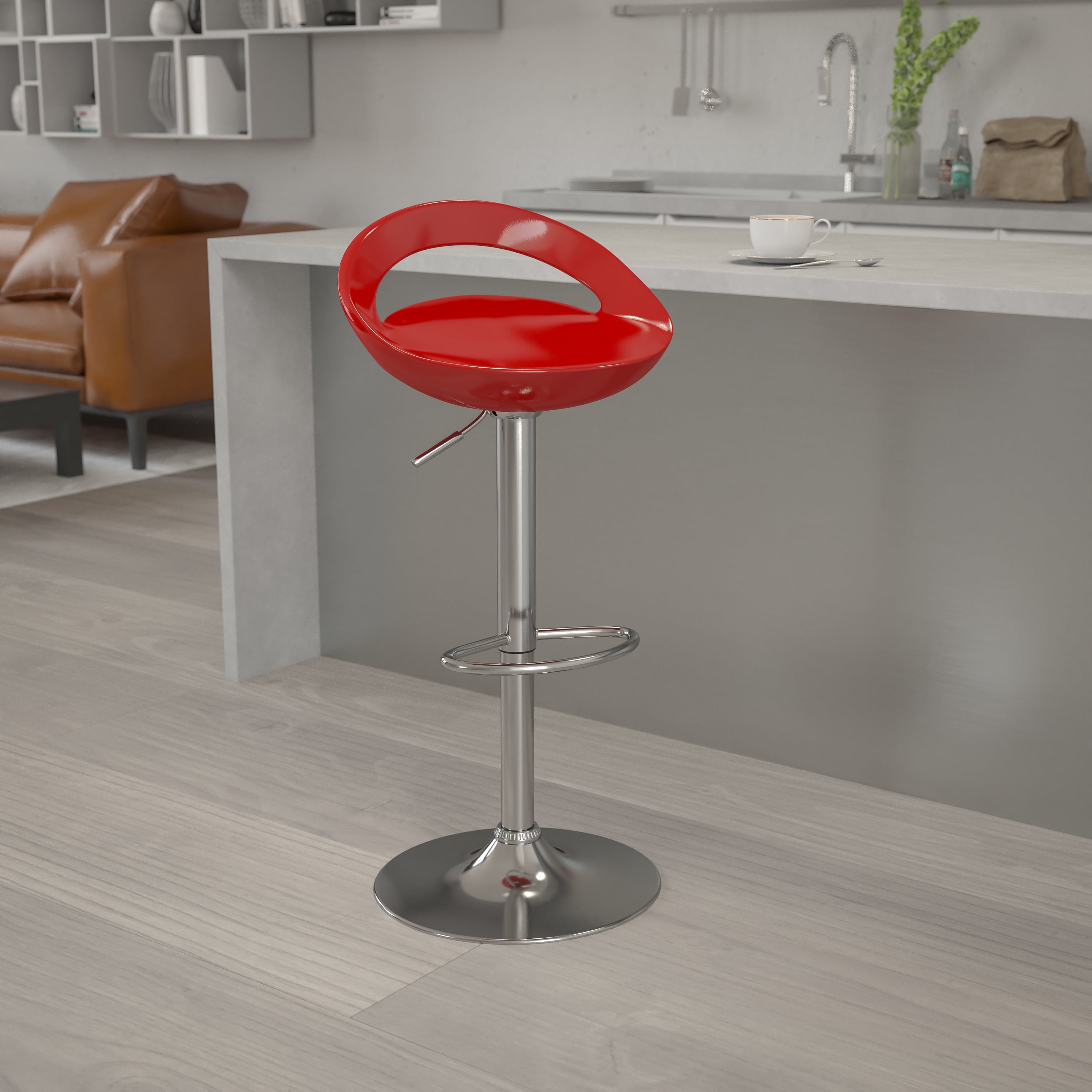 Flash Furniture Bar Stool With 360, Red Acrylic Bar Stools