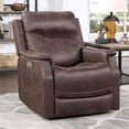 thumbnail image 6 of Valencia Walnut Brown Faux Leather 3-piece Dual Power Reclining Set, 6 of 14