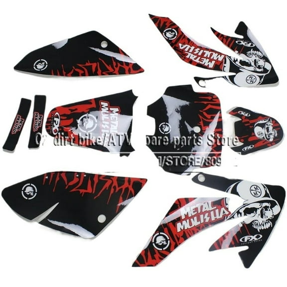 Applies to 3M Decals Emblems Stickers Graphics Kit For CRF70 DHZ SSR SDG Pit Dirt Bike Metal Mushalia Style