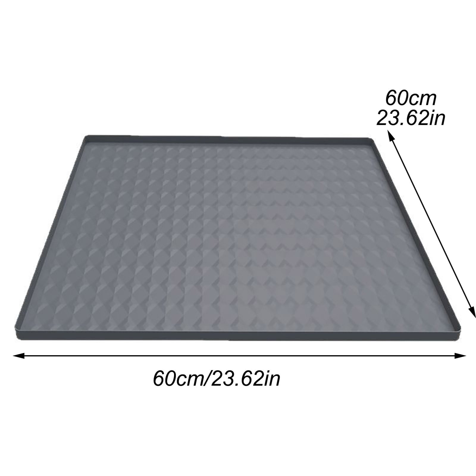 23.6"x23.6" Silicone Mini Fridge Mat - Non- Pan with Raised Edges to Prevent Leaks & Protect Floors from Water Damage - Easy Clean Under Refrigerator Tray