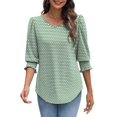thumbnail image 4 of Camiseta XIEERDUO para mujer con manga 3/4 y rayas verdes para el Día de San Patricio, 4 of 5